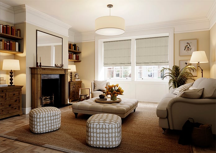 Castelle Stripe, Natural - Twist&Fit Roman Blind - Image 7